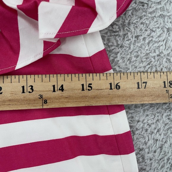 Lilly Pulitzer Strapless Peplum Dress Womens 0 Striped Pink White Ruffle Cockail - Picture 6 of 9